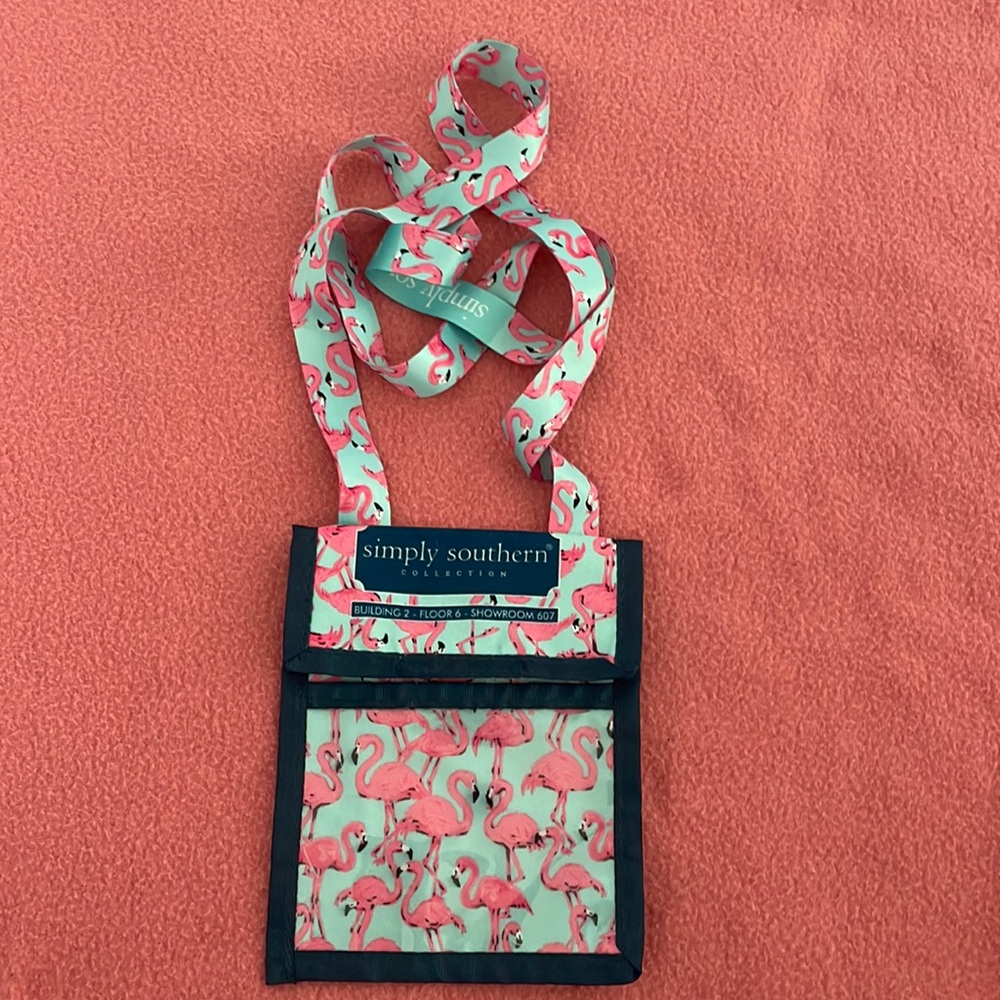 Simply Southern Crossbody Badge Holder Bags (Flamingo Pattern)